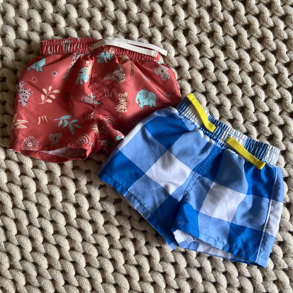 Set of 2 3-6m boys bathing suits worn once